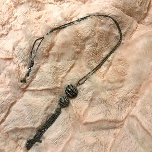 Silver tassel necklace